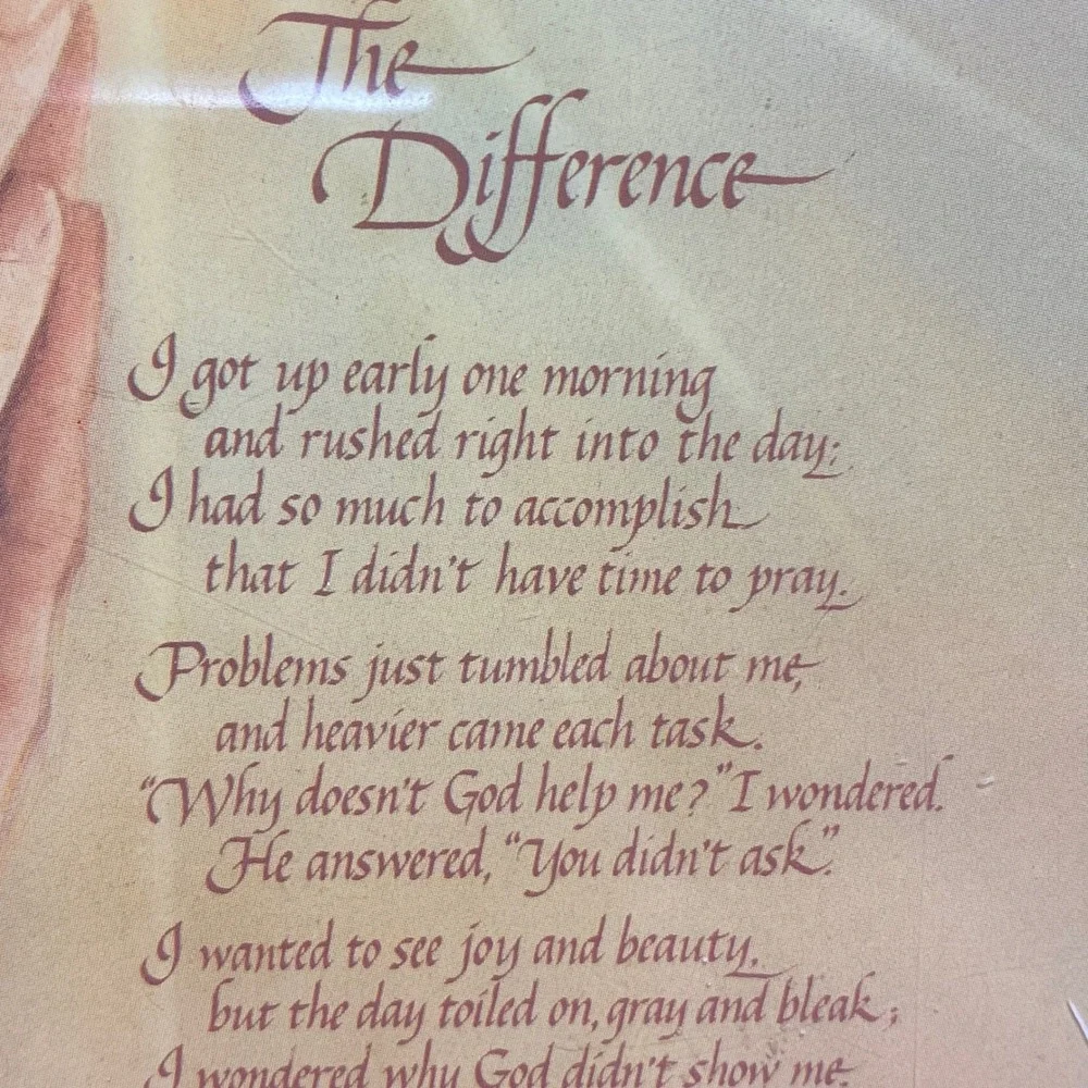 The‎ Difference Inspirational Poem Print Praying Hands Christian Religious Art